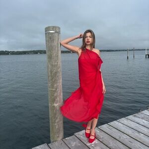 Chiffon Red Dress